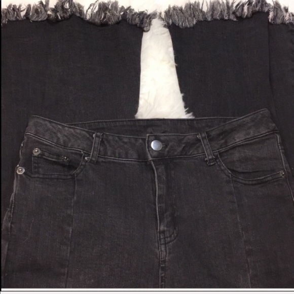 Charcoal Ultra Flare Denim Distressed Jeans - Picture 7 of 8